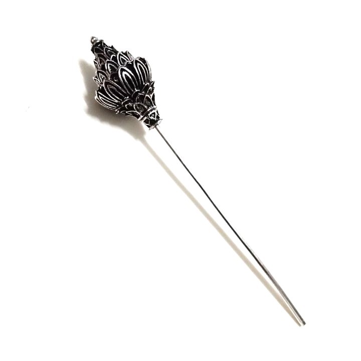 2 X Vintage Look Hair Pin Stick Thai Elegant Style Silver Plated Hair Accessory