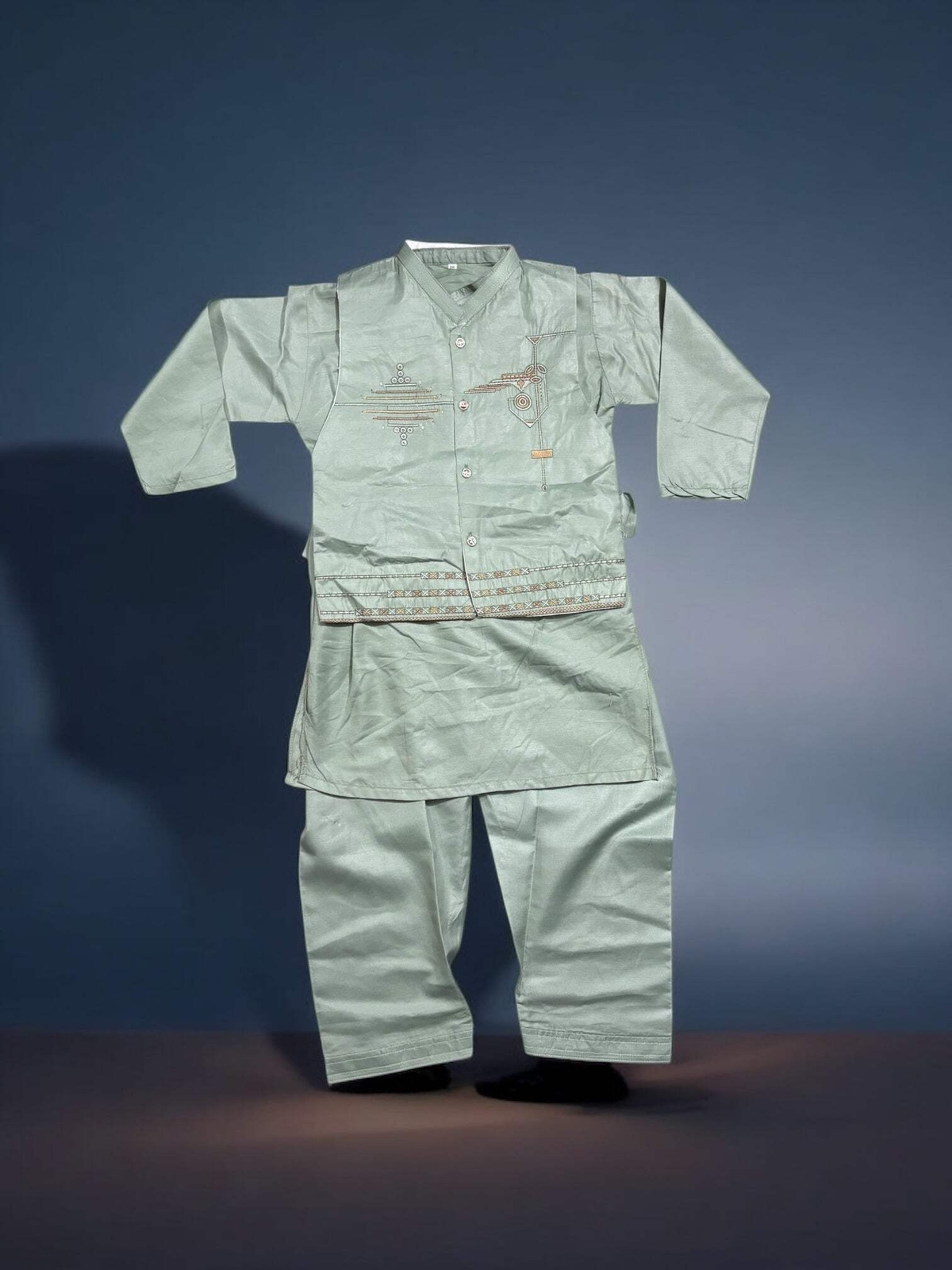 Traditional Kurta, Pajama and Coat Set for Boys – Ethnic Wear- 308