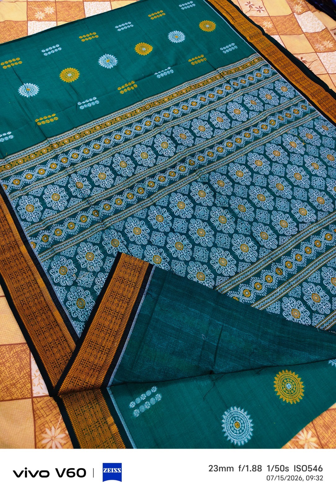 Sambalpuri Pasapali Cotton Saree Handwoven Odisha Handloom Wedding Ikat Sari