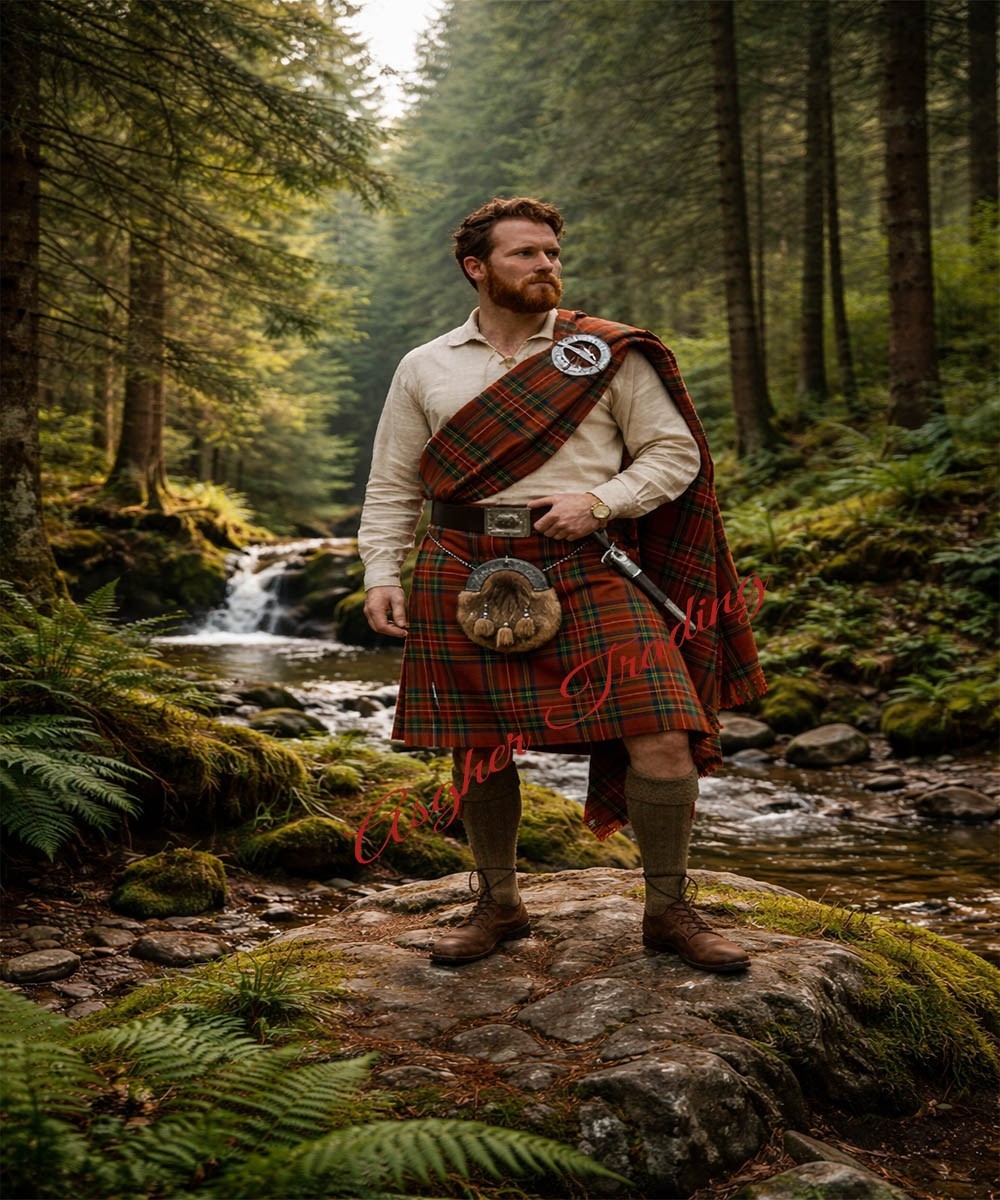 Scottish Handmade Authentic Great Kilt, Highland Wrap for Men’s 300 Clan Tartans