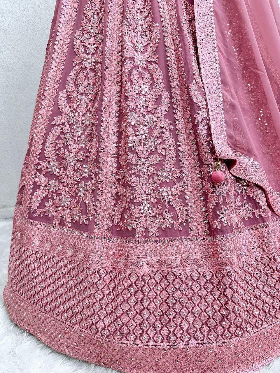 BRIDAL WEAR LEHNGA CHOLI REAL MIRROR WORK LEHENGA CHOLI WITH DUPATTA WOMEN EID