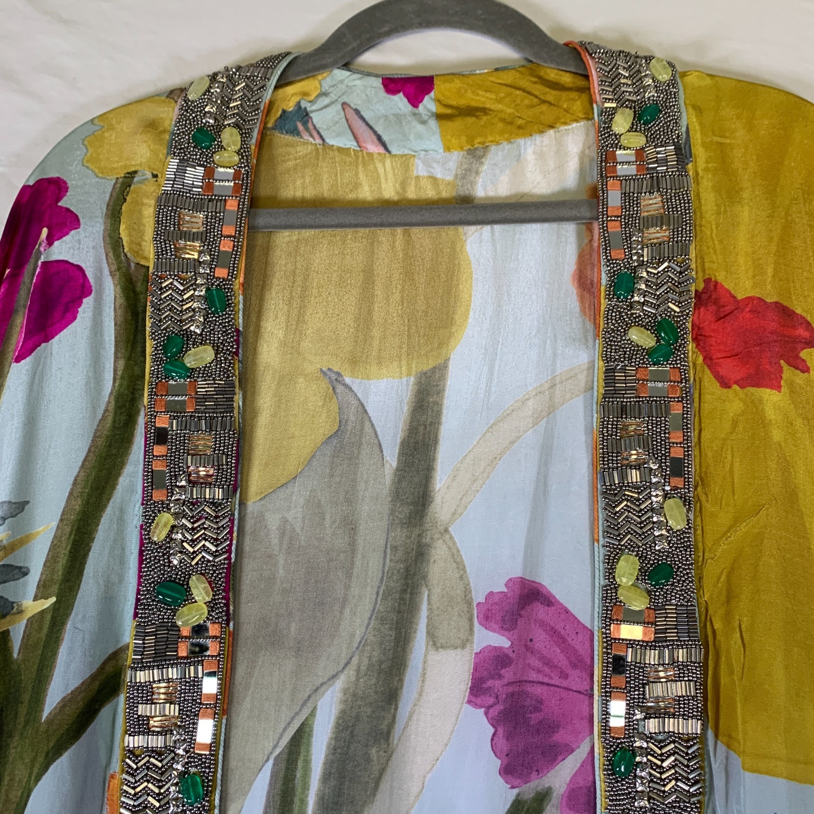 Nazila Couture sz Lg 3 pc South Asian Lehenga Silk Ruched Skirt Caftan Dupatta