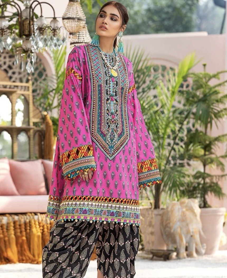 Zaha by Khadija Shah Salwar Kameez Lawn Embroidered Dress/Elan/Sana Safinaz