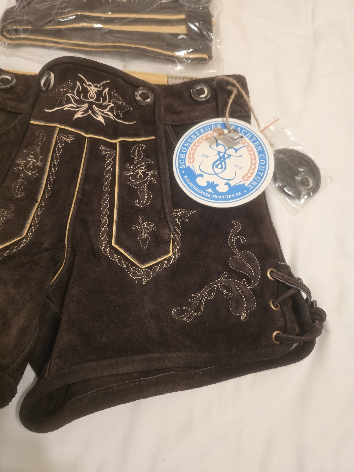 Women’s Original Lederhosen German Bavarian Hotpants – Ladies Trouser Pants – 0
