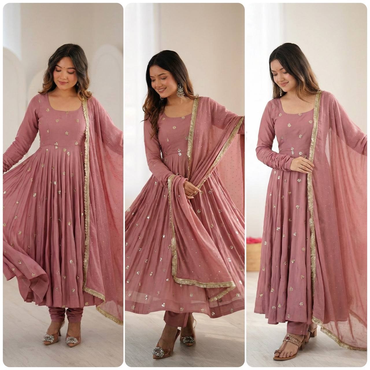 Presenting New Heavy Roman Silk Salwar Kameez With Dupatta For Party Wear