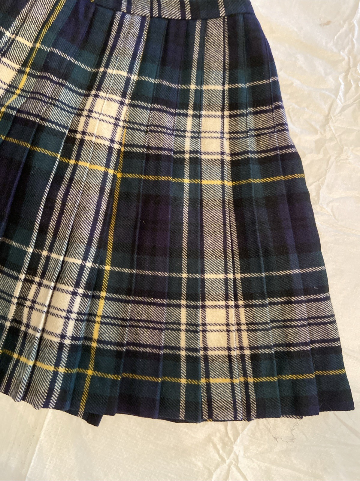 Vtg GLEN KILTS Slimma Wool Scottish Clan Gordon Tartan Plaid Kilt Skirt Sz 9 10