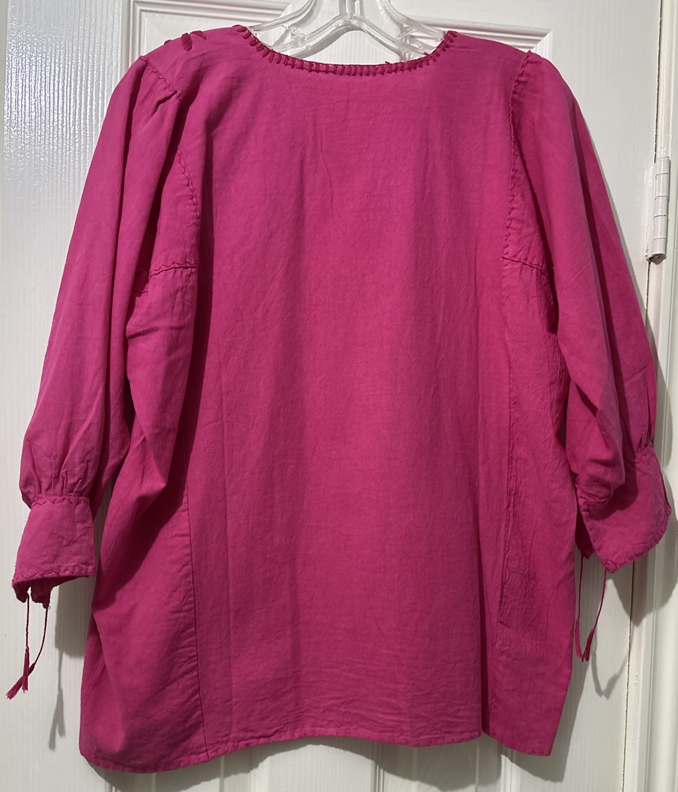 Pink Chikankari Kurti Top Size Medium? Handmade Embroidered Boho Hippie Flowers