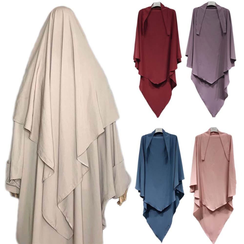 Muslim Women Khimar Large Hijab Overhead Prayer Niqab Burqa Islamic Abaya Scarf