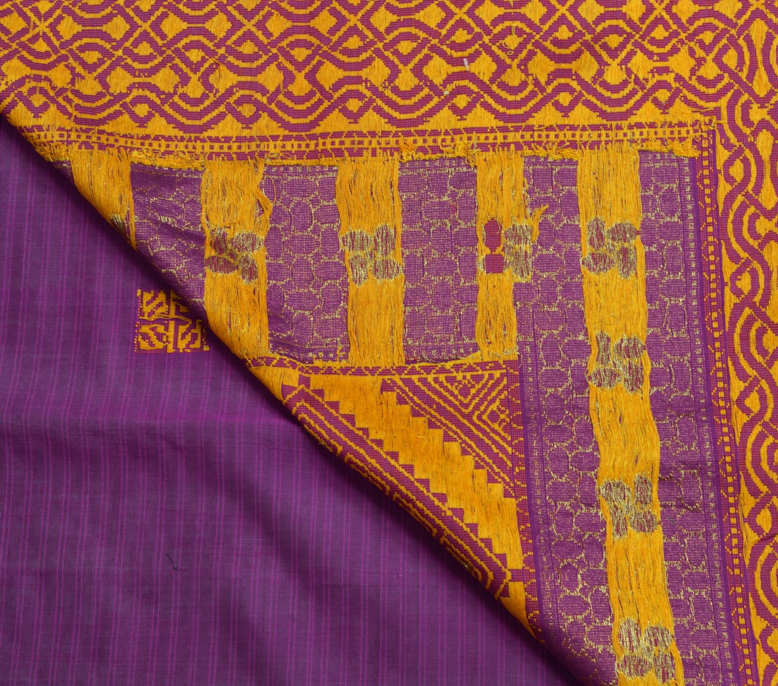 Sushila Vintage Purple Woven Saree Blend Cotton Traditional Sari Craft Fabric