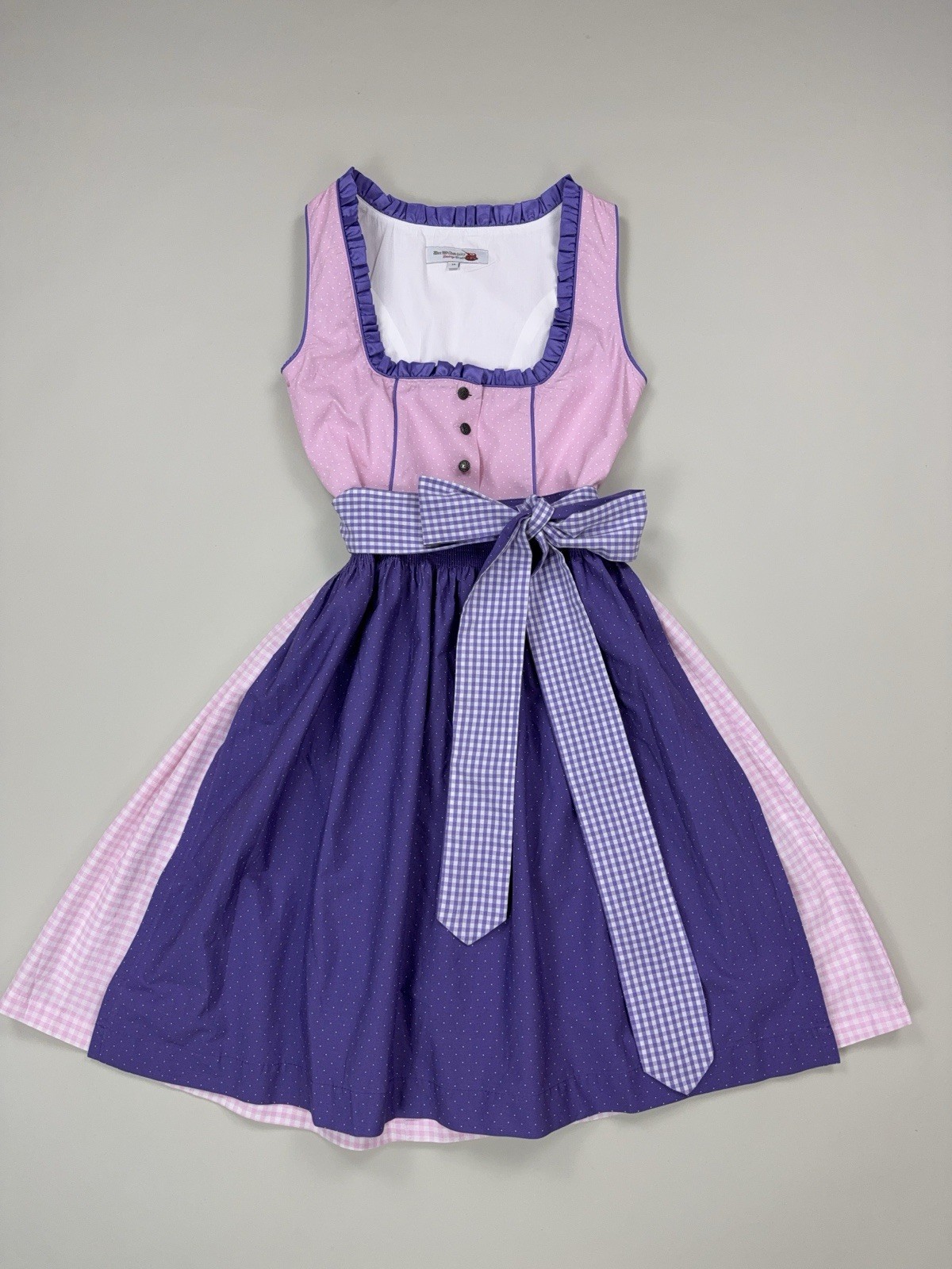 Der Wildschütz Dirndl Dress Cotton Pink Purple Oktoberfest XS