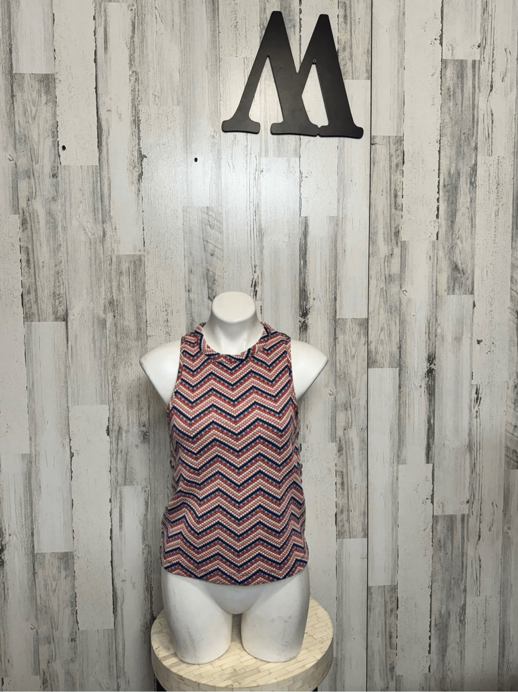 Anthropologie Jacquard Zig Zag Sleeveless Tank Top Size Medium