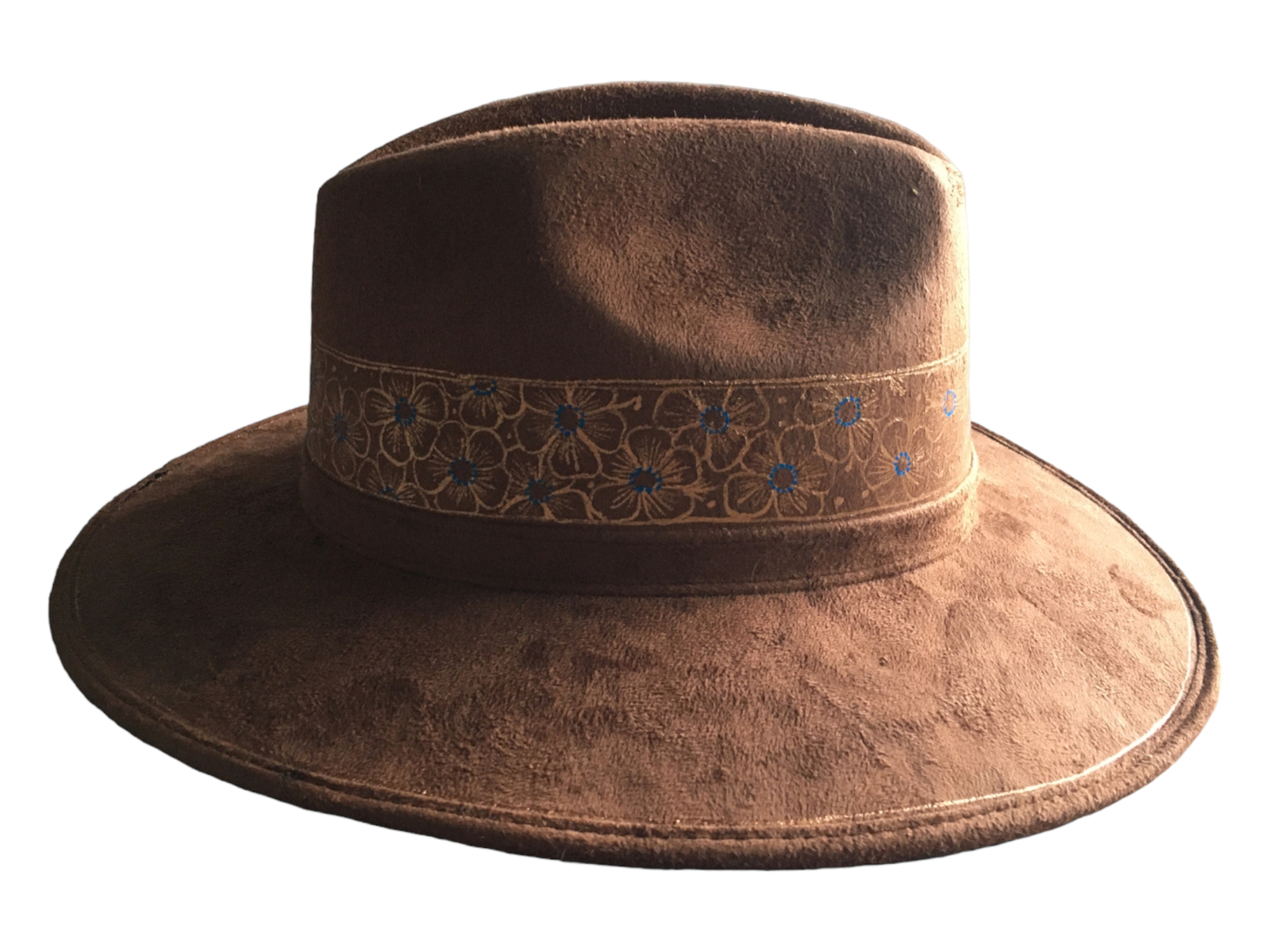 Handmade Mexican Mexican Sombrero Hat – Hand Painted Faux Suede – Artesanal