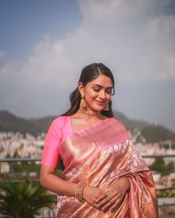 Wedding Partywear Ethnic Kanjivaram Premium Soft Silk Saree-Stunning Zari Design