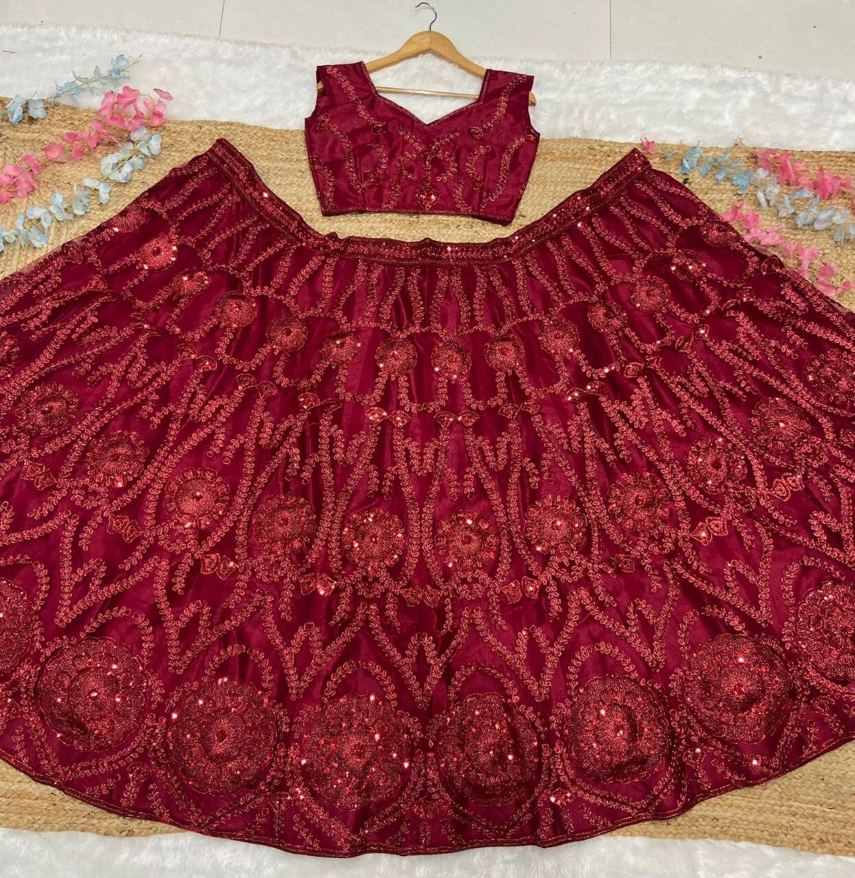 Launching New Premium Soft Net Lehenga Choli And Dupatta For Wedding /Party Wear