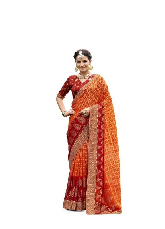 Women’s Mix Catalog Sarees With Unstitched Blouse Piece