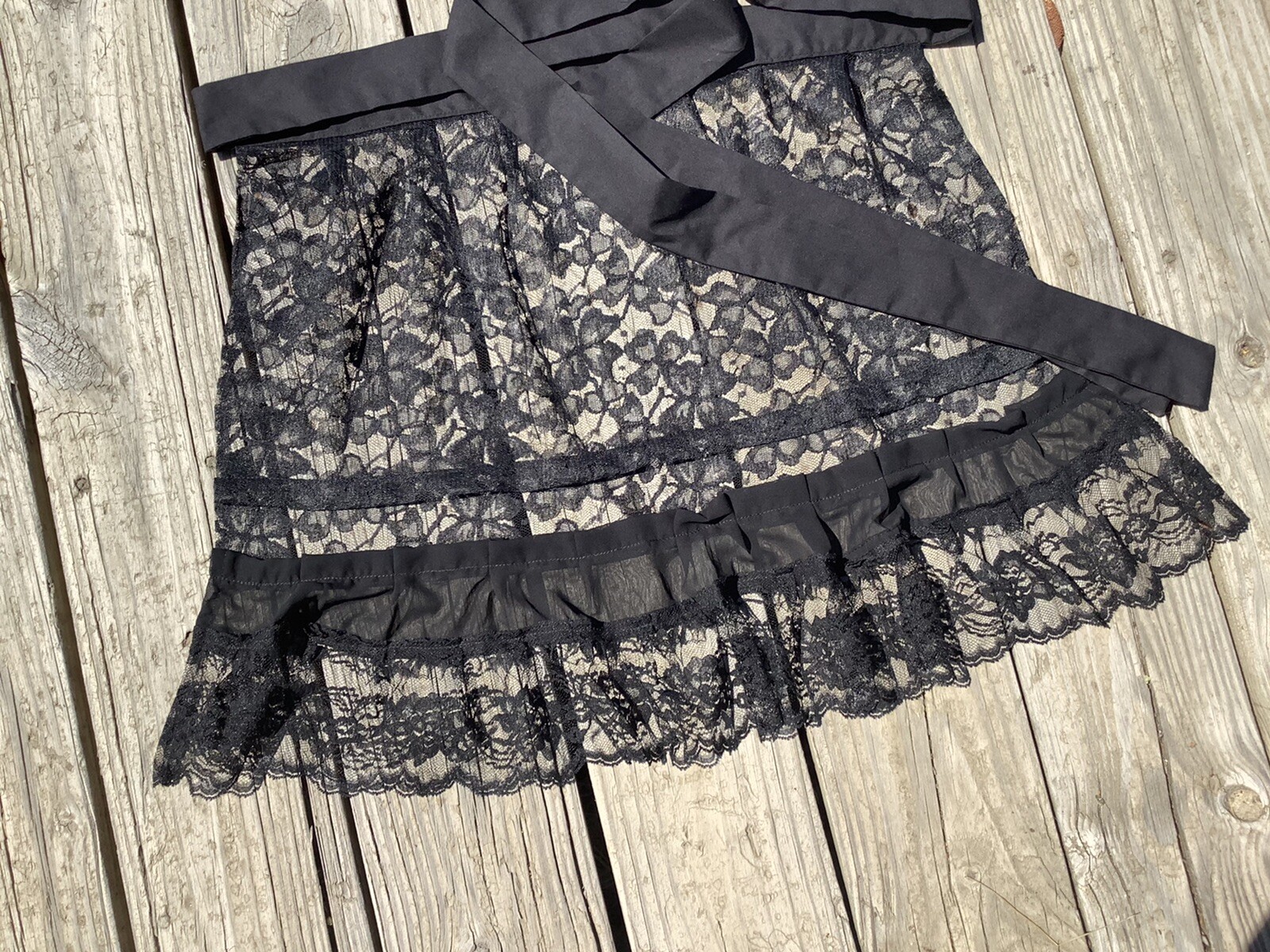 Black Ruffle Lace Apron, Oktoberfest Apron, Birthday Gift apron For Women