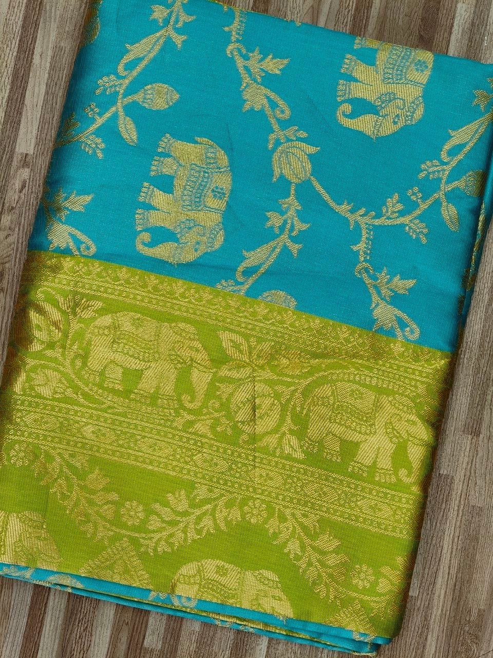 BRIDAL BANARASI SOFT SILK SAREE ZARI MOTIF WEAVING RICH PALLU SARI