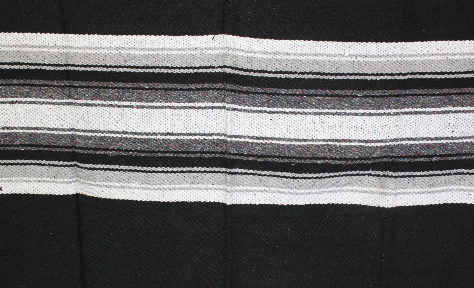 EXTRA WIDE Mexican PONCHO – Black – ONE SIZE FITS ALL Blanket Gaban BIG AND TALL