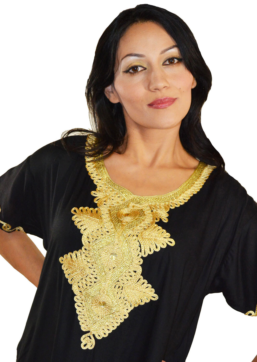 Moroccan Caftan Kaftan Dress Abaya African Womens Casual Gown Handmade Black