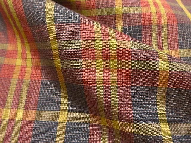 Kimono Tartan Check Silk Robe Size 9 Elegant Coffee Wine Ochre AllSeason Vintage