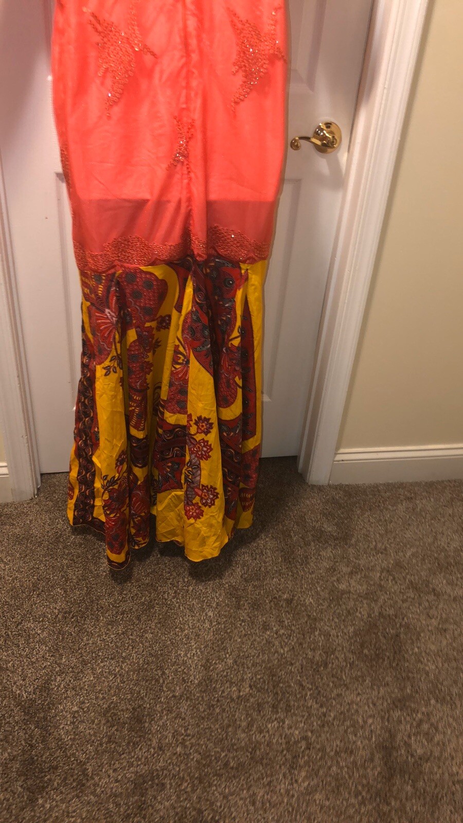 Never worn hand made lace mixed with ankara dress 16