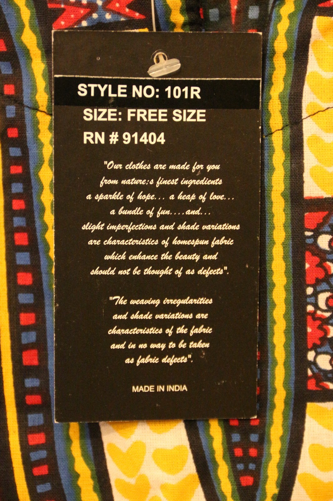 Unisex NF Multicolored Dashiki NWT
