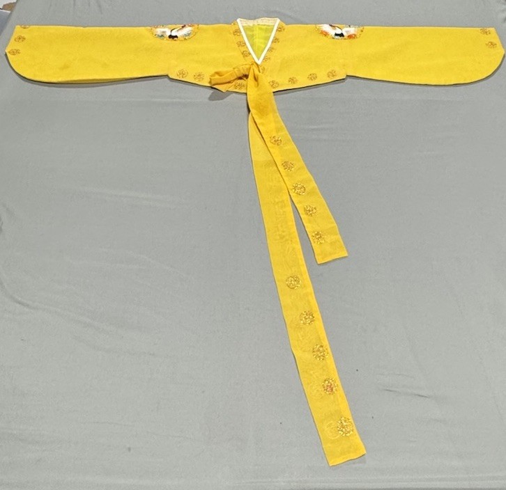 Custom Authentic Korean Hanbok Yellow Crane Formal Petite Traditional Petticoat