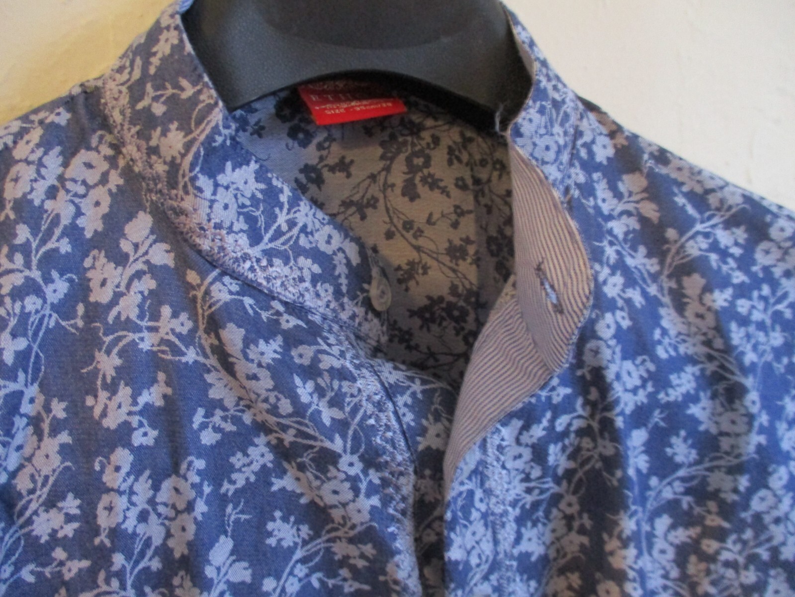 Ethos Mid Length Kurta Size 38 NWT Blue Jaquard 100% Cotton