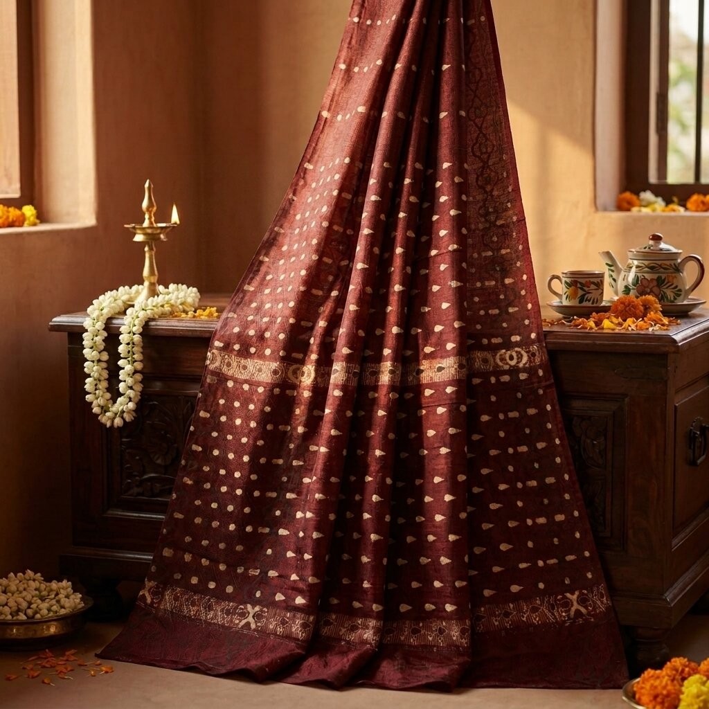 Sanskriti Vintage Maroon Pure Silk Saree Banarasi Buta Brocade Woven Indian Sari