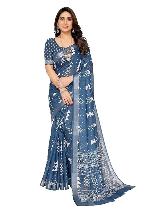 Women Kerala Silk Blend Saree With Blouse Piece