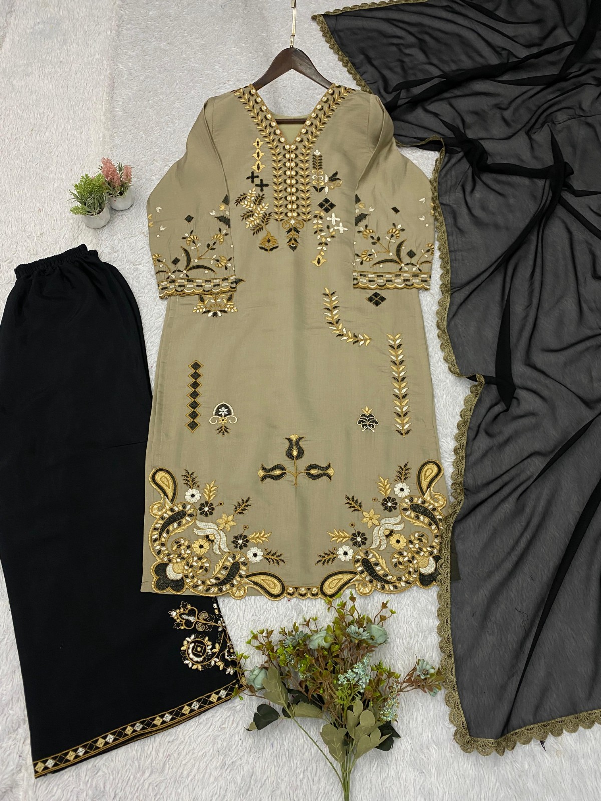 SHARARA PLAZOO SUIT PARTY WEAR PAKISTANI WEDDING SALWAR KAMEEZ PALAZOO SUIT