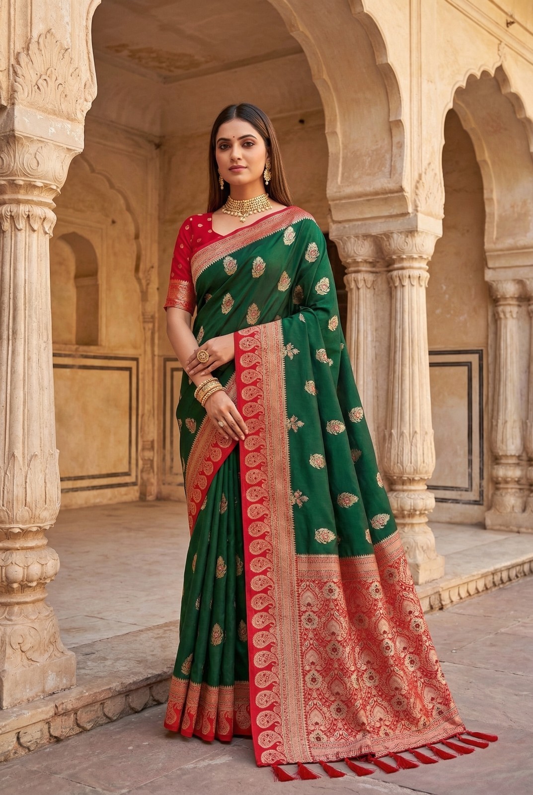 New Designer Soft Paithani Silk Saree With Blouse For Women Wedding Wear