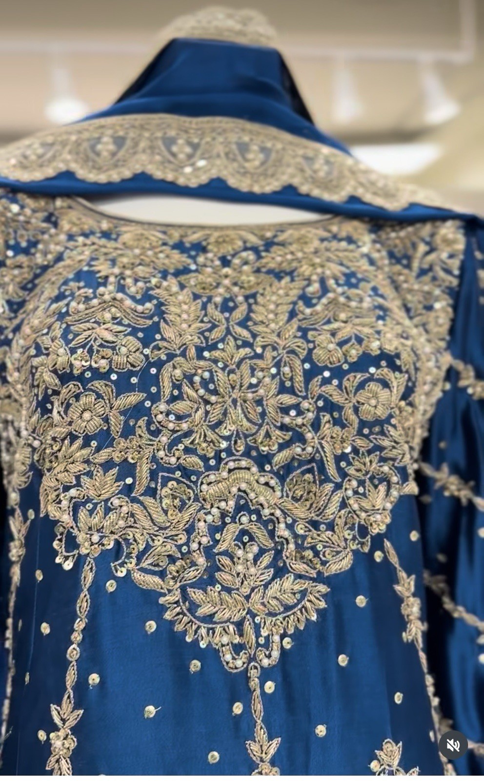 Handmade Women’s Blue Silk Satin Lengha with zipper in the back