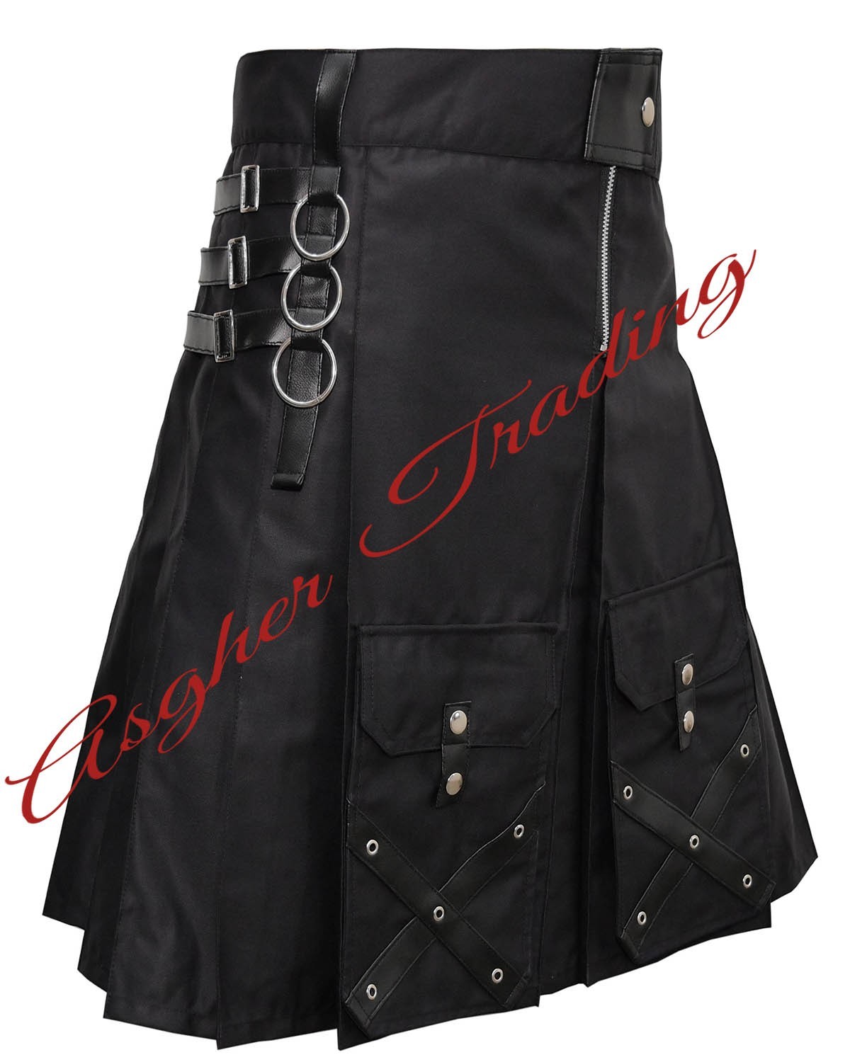 Men’s Modern Gothic Fashion Kilt Goth kilt Cotton Utility Kilt Custom Size kilts