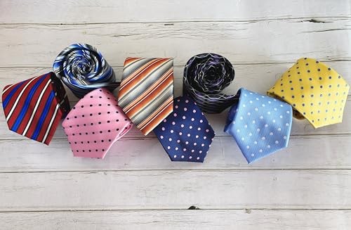 Mens Necktie Polka Dot Ties For Men Classic Dressing Tie Sky Blue White