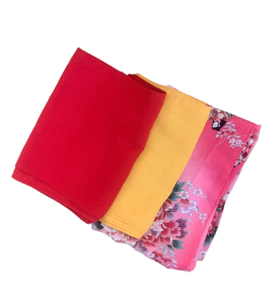 Japanese Girls Yukata Pink Floral Kimono Cotton Made in Japan Size 3T 4T