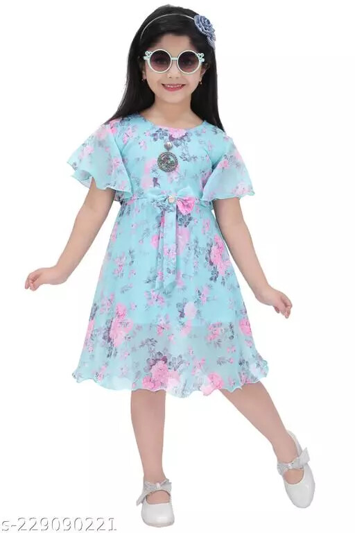 Indian New Fancy Stylish Pretty Girls Midi/Knee Length Party Wear Dress