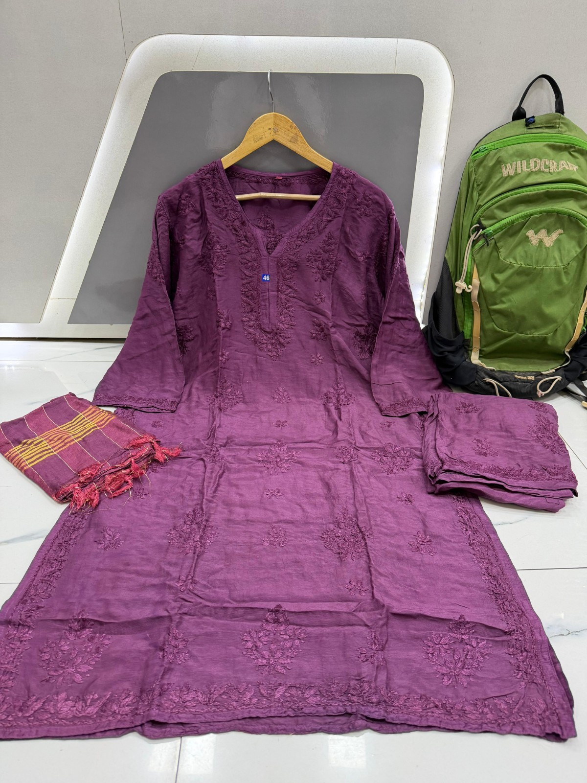Elegant 3 Piece Plazo Set for Women | Linen Cotton Kurti wit – Handmade in India