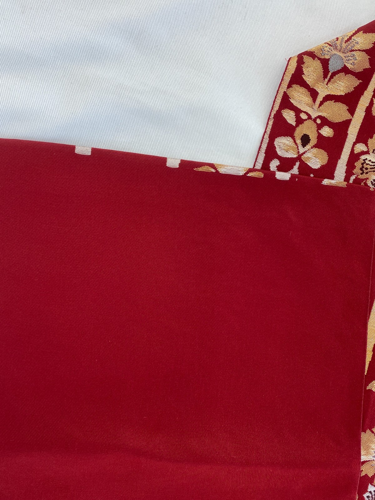 Japanese Vintage Kimono Nagoya Obi Silk Red Traditional Authentic 136x 11in