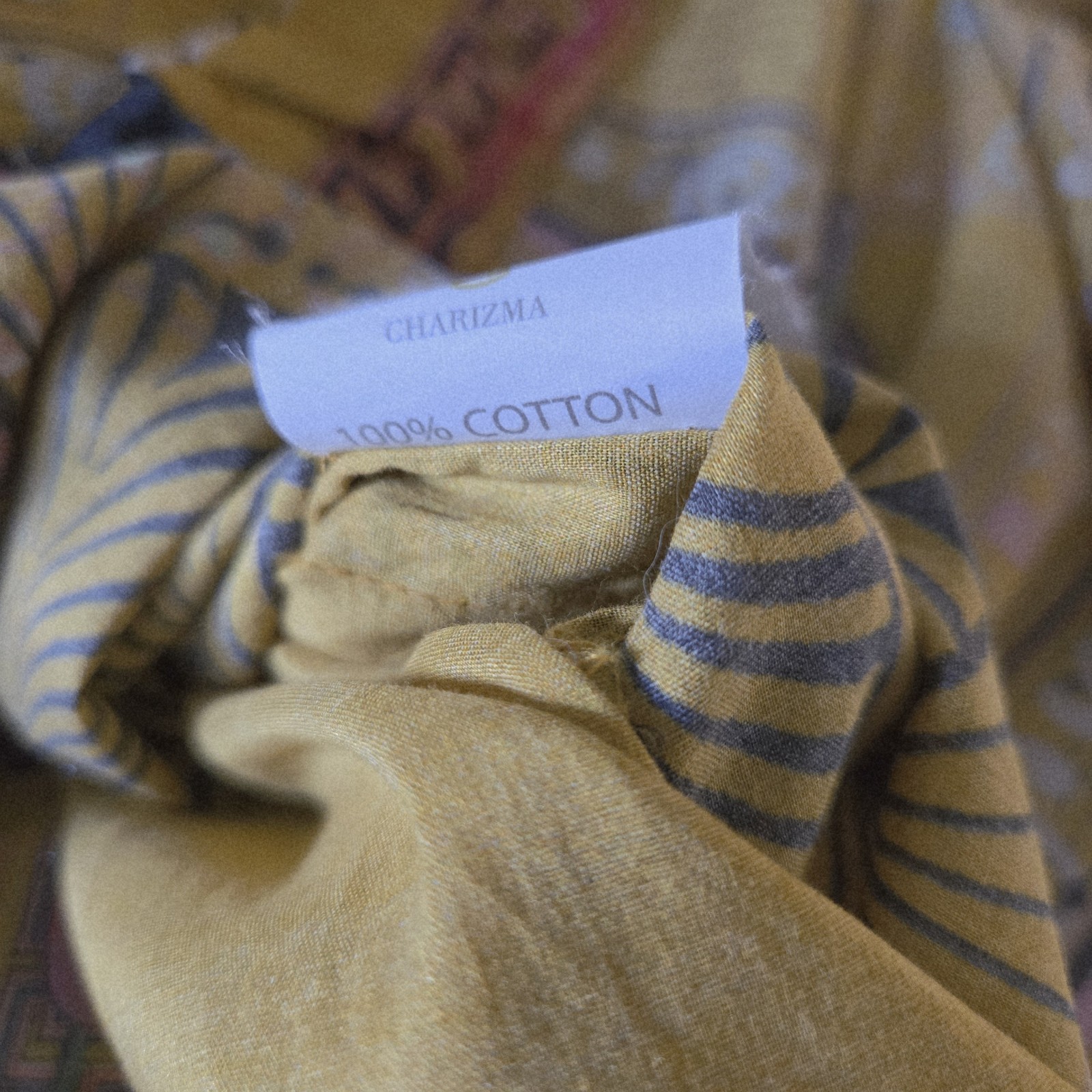 Printed Long Top Yellow Kameez 100% Cotton Causal Wear Dress Size L