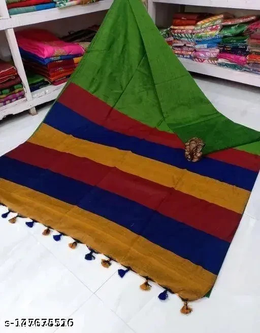 Women’s Khadi Cotton Saree With Running Blouse