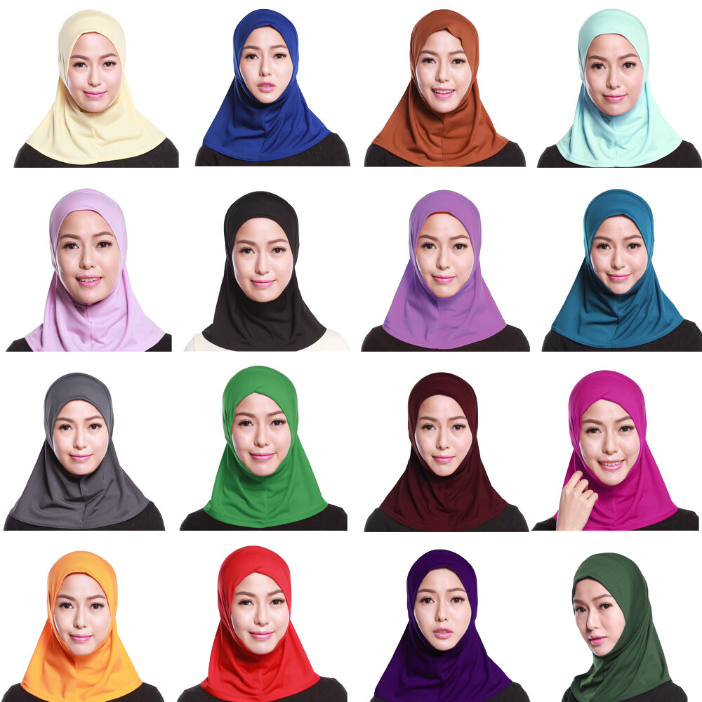 Islamic Amira Hijab Solid Color Bonnet Muslim Women Instant Turban Underscarf