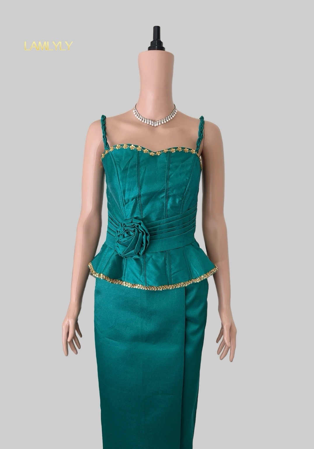 Khmer Traditional Outfit / Cambodian Clothes – 2 Piece, Khmer Shirt & Skirt