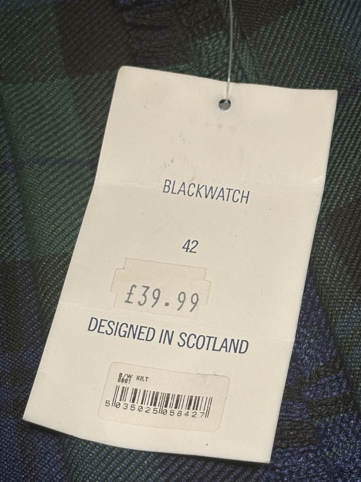 NEW Saltire Collections Blackwatch Tartan Kilt Sz 42 Pleated Scottish Green/Blue