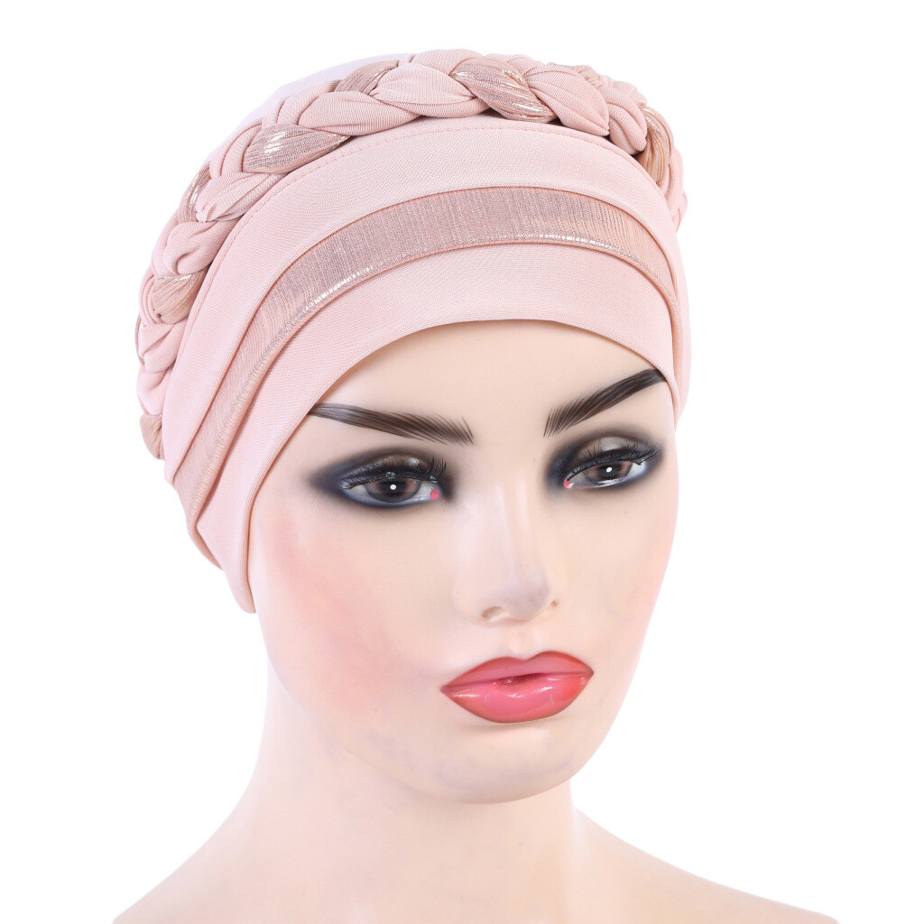 Muslim Women Braid Turban Hat Bonnet Headwrap Chemo Cap Headscarf Beanie Bandana