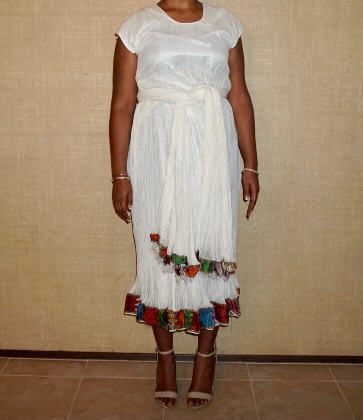 new handmade traditional multicolored Ethiopian And Eritrean Dress 100% Cotton