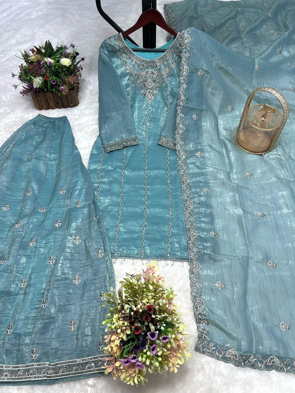 SALWAR KAMEEZ PAKISTANI INDIAN WEDDING PARTY WEAR DRESS BOLLYWOOD SUIT SHARARA