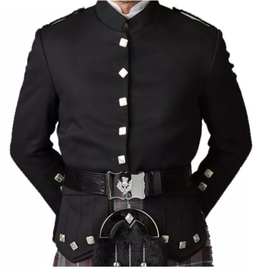 Doublet Kilt Jacket Scottish Military Piper Men’s Wool Tunic Drummer Uniform