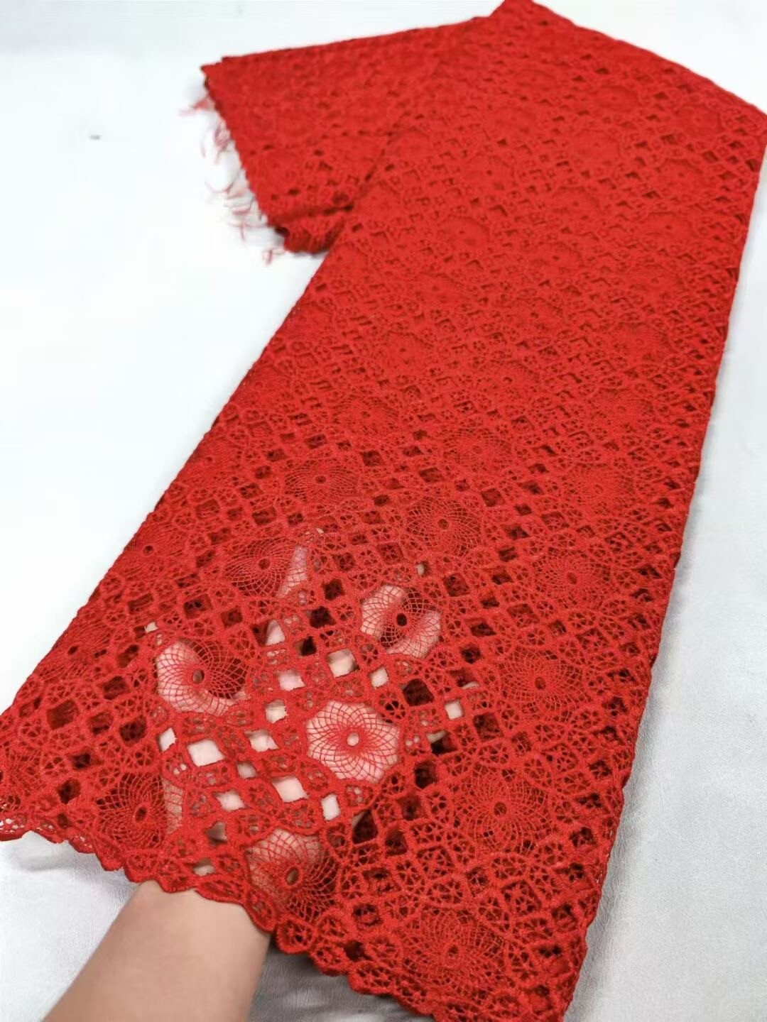 Latest Design Cord Lace African Guipure Embroidery Mesh Design Wedding Sewing