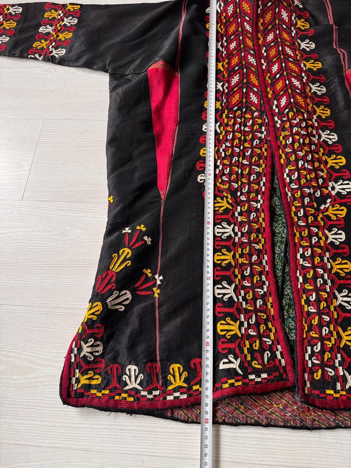 Turkmen Silk Embroidered Coat and Chapan, Antique Kaftan, Kimono, Kaftan Dress